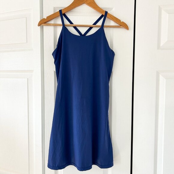 Navy Strappy Built-In Bra Shorts Slip Activewear Dress Tennis Golf Size Small - Picture 1 of 5